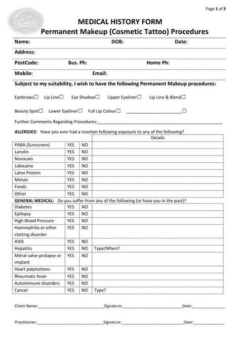 67 Medical History Forms [word Pdf] Printable Templates