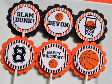 Basketball Cupcake Topper Printable Leverage Brother Creative Centers