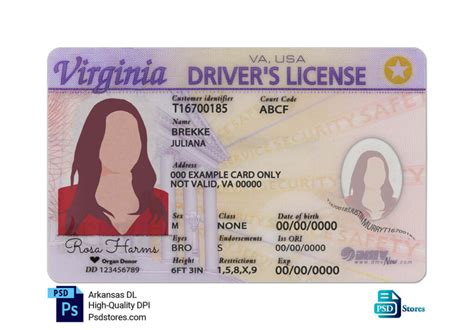 Virginia Driver License Template Psd Stores