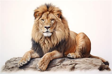 Premium Photo | A simple drawing drawn with colored pencils Lion ...