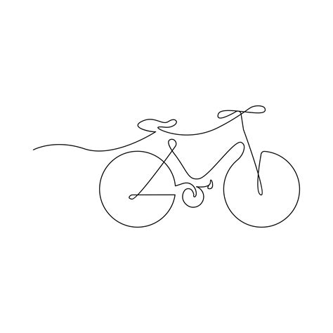 Vector one Continuous line drawing of bike or bicycle on white ...