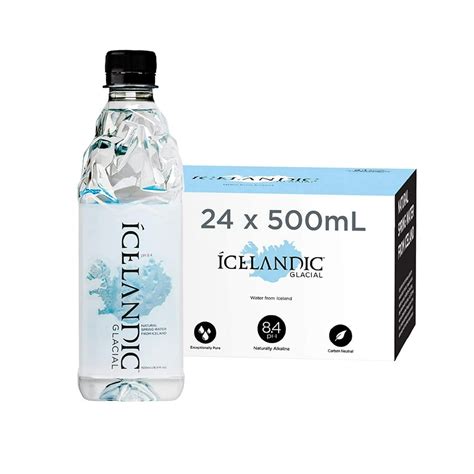 Icelandic Glacial Natural Spring Alkaline Water 500 Ml 24 Count