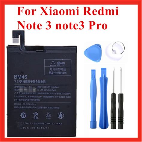 100 Original Bm46 Battery BM 46 For Xiaomi Redmi Note 3 Note3 Pro