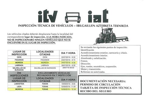 INSPECCION TECNICA VEHICULOS AGRICOLAS