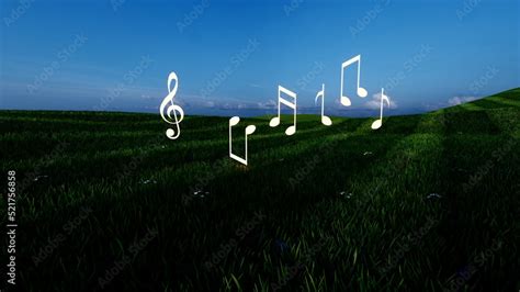 music note with nature background Stock Illustration | Adobe Stock