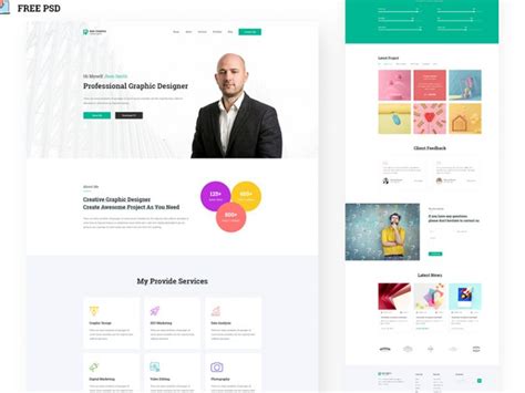 Free Graphic Designer Personal Portfolio Template PsFiles