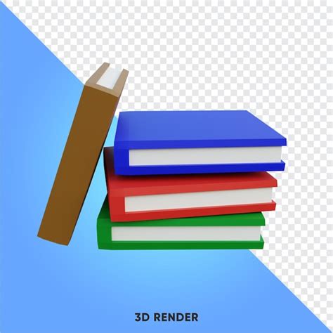 Pilha de livros de ilustração 3d PSD Premium