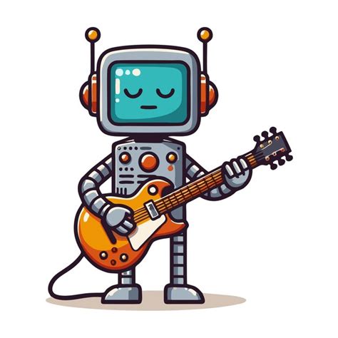 Vector Robot Playing Guitar Premium Ai Generated Vector