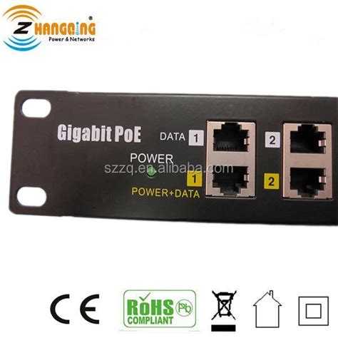 Multiport 1u Rackmount Gigabit Poe Injector Zq Poe 12 Guabpassive Poe