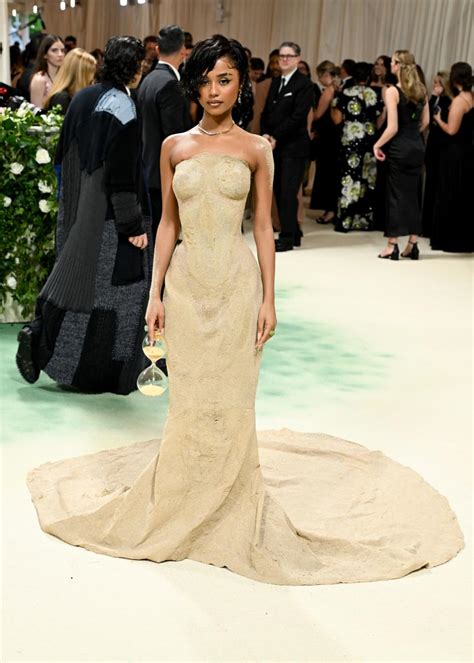 Tyla Embraces Sculptural Inspiration In Sand Like Balmain Dress For Met