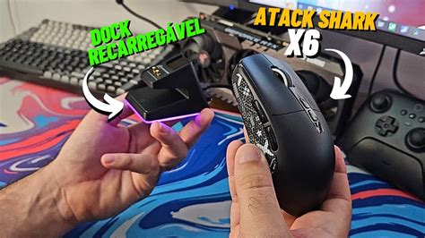 Shark X6 Mouse Wireless Custo Benefício Dock de