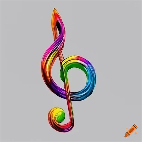 Colorful Musical Notes On White Background On Craiyon