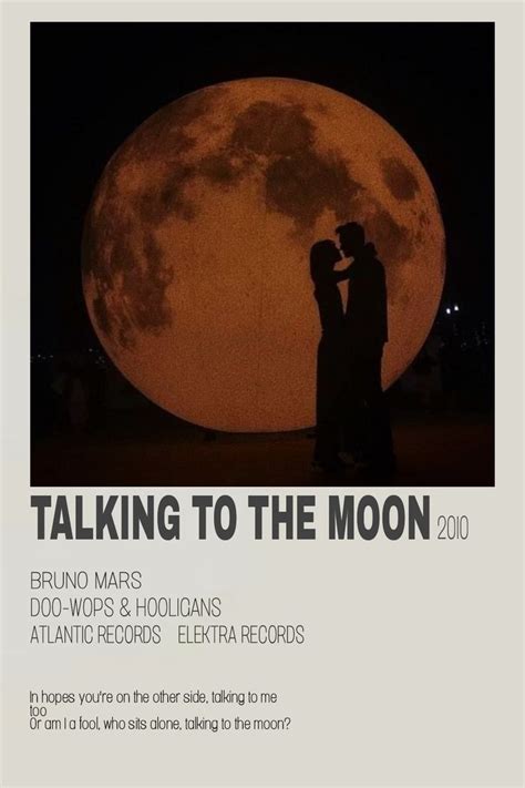 Talking to the moon poster | Copertine degli album, Canzoni, Copertina