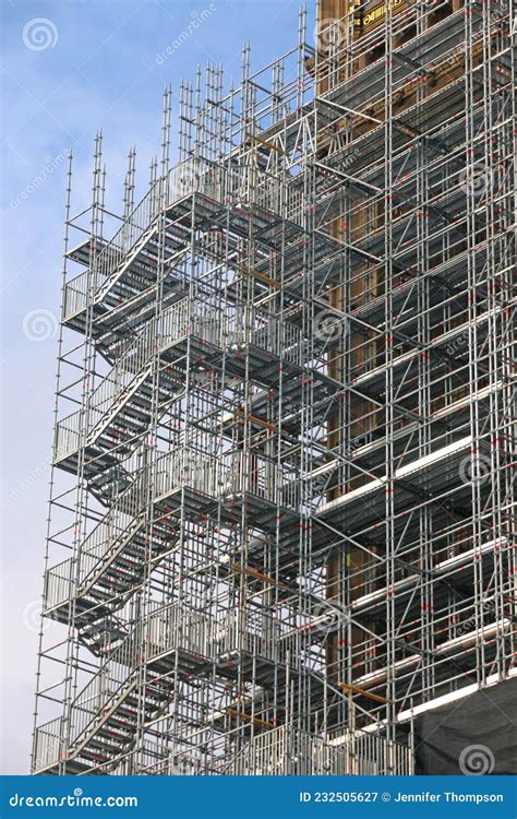 Stairs in Scaffolding Around Big Ben Tower Editorial Photography - Image of construction ...