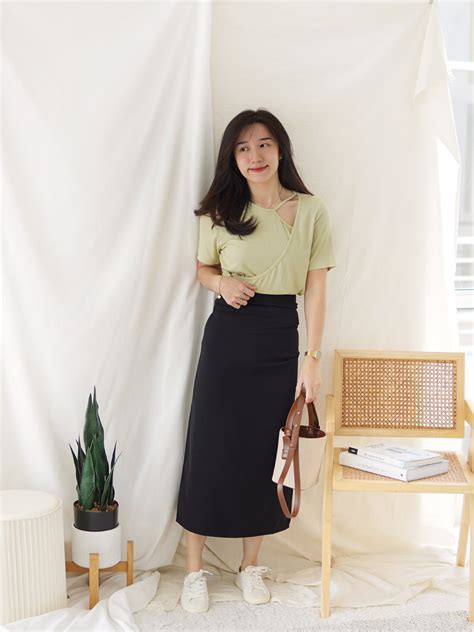 Rachel Pencil Midi Skirt Lovelymadness Clothing Malaysia