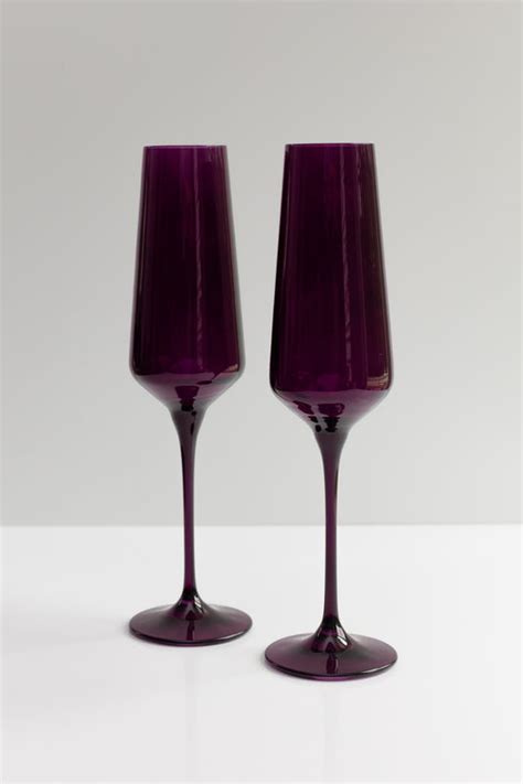 Estelle Colored Champagne Flute Set Of 2 {amethyst} Estelle Colored Glass