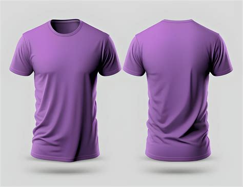 Plain purple t-shirt mockup template. front and back view. 22896265 ...