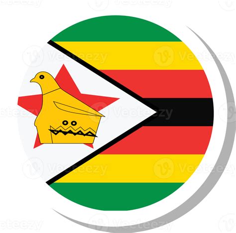 Zimbabwe flag circle shape, flag icon. 16707539 PNG