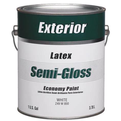 Economy Exterior Latex Semi Gloss White 1 Gallon Mandc Home Depot