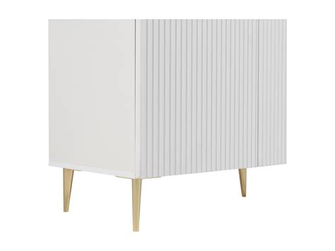 Credenza Con 4 Ante In MDF E Acciaio Bianco E Dorato YESINIA