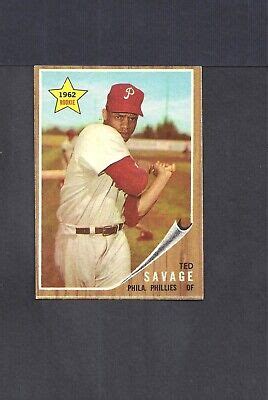 Topps Ted Savage Rc Phillies No Creases Ex Mt Ebay