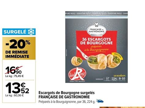 Promo Escargots de Bourgogne surgelés FRANÇAISE DE GASTRONOMIE chez