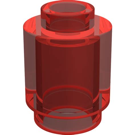 Lego Transparent Red Brick X Round With Open Stud