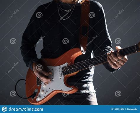 Man Playing An Electric Guitar Stock Photo Image Of Playing