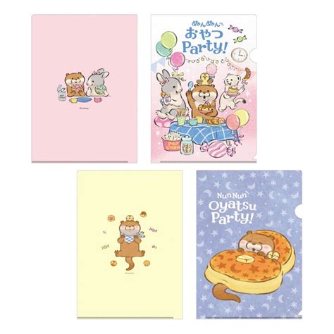 可愛い嘘のカワウソ ぬんぬんおやつparty！ クリアファイル2枚セット 商品で探す文房具 可愛い嘘のカワウソ【公式グッズ】