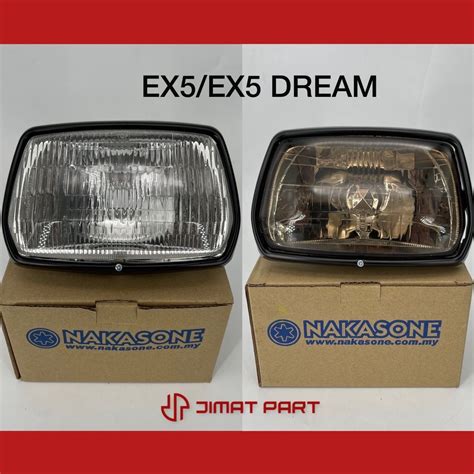 HONDA EX5 EX5 DREAM HEAD LAMP DEPAN LAMPU SMOKE CHROME NAKASONE