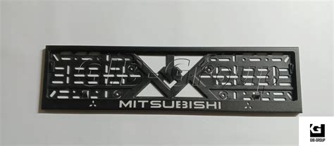 Рамка Номерного Знака с Надписью и Логотипом "MITSUBISHI" Черная ...