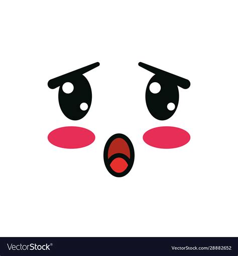 Isolated kawaii sad face cartoon design Royalty Free Vector