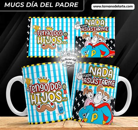 Mugs día del padre pack 4 La Mano del Arte