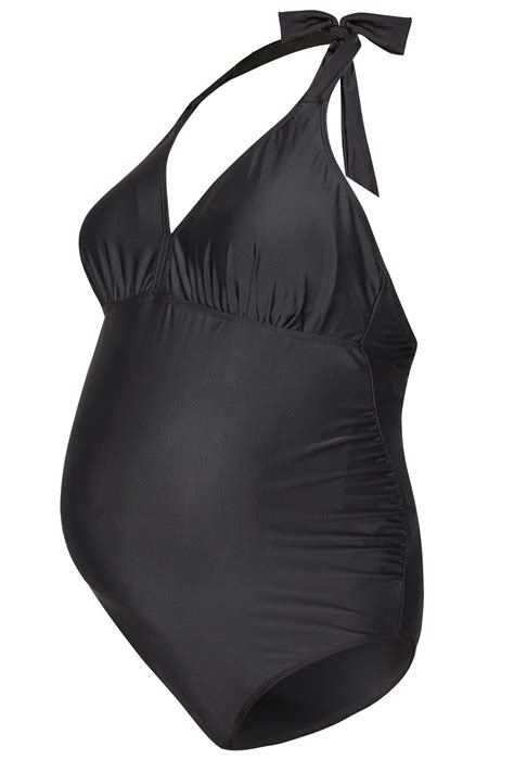 BUMP IT UP MATERNITY Black Halterneck Swimsuit Sizes 16 To 36 Yours