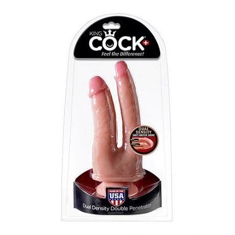 King Cock Dual Density Double Penetration Dildo Passionfruit