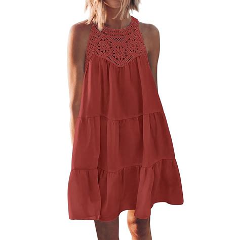 Gamivast Halter Sundresses For Women Casual Beach Sleeveless Flowy