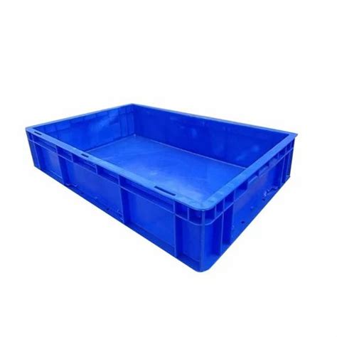 Blue Rectangular Plastic Crate Outer Dimension Lxwxh X X Mm