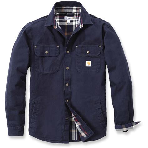 Carhartt Weathered Canvas Shirt Jacket Dunkelblau