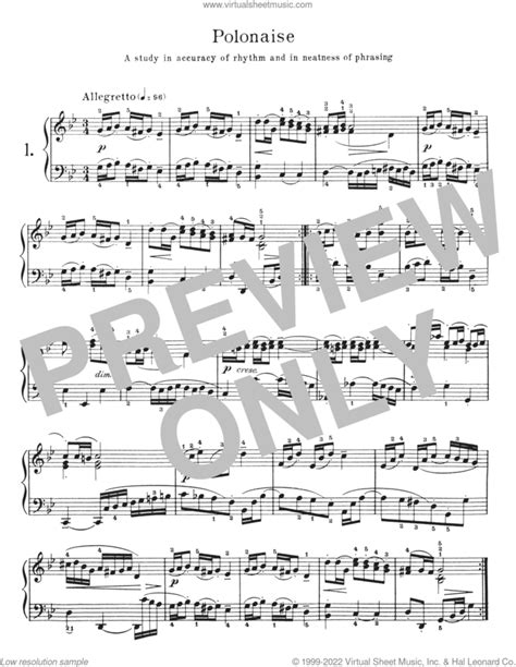 Polonaise In G Minor BWV Appendix 125 Sheet Music For Piano Solo