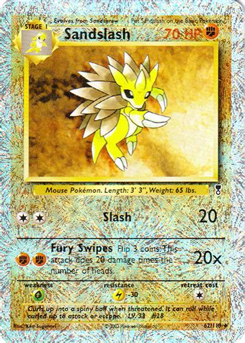 Pokémon Legendary Collection Card 062 Sandslash Parallel Reverse Holo