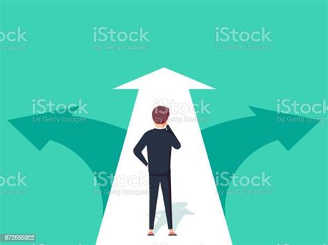 Choice Way Concept Decision Business Metaphor Vector Flat Style Design