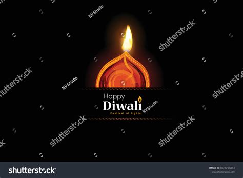 Diwali Celebration Realistic Deepam Oil Lamp Stock Vector (Royalty Free ...