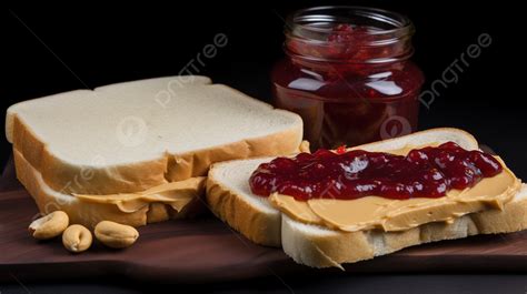 Peanut Butter Sandwich Is Spread With Jelly Background, Picture Of ...