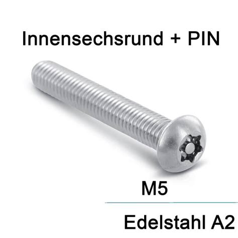 Metrische Sicherheitsschraube Pin Torx M Flachrundkopf Resis T