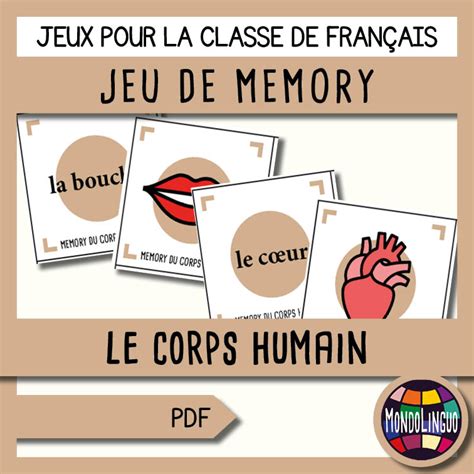 Jeu De Memory Fle Le Corps Humain Mondolinguo Fran Ais