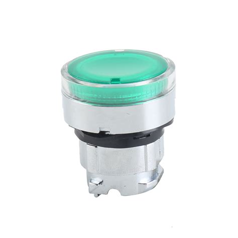 GXB4 BW33 Illuminated Momentary Round Green Higher Flush Push Button