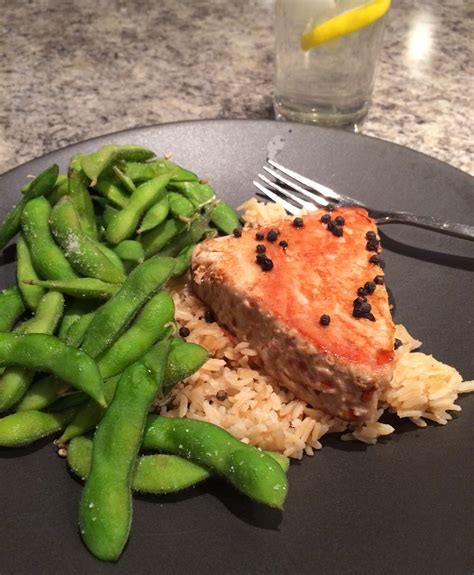 Tuna Steaks With Edamame And Brown Rice — Jaclyn Stokes