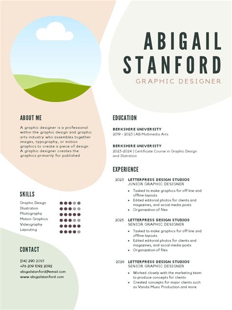 Cream And Green Creative Resume Pdf