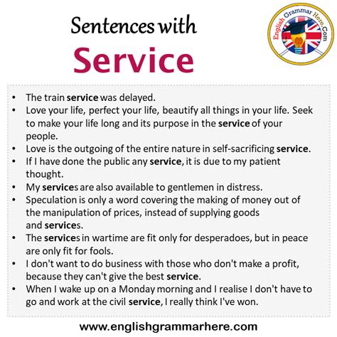 Sentences With Service Service In A Sentence In English Sentences For