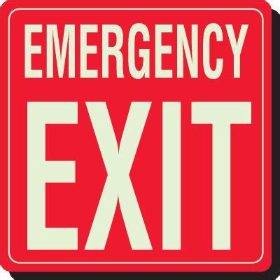 Glow In The Dark Emergency Exit Sign | Emedco